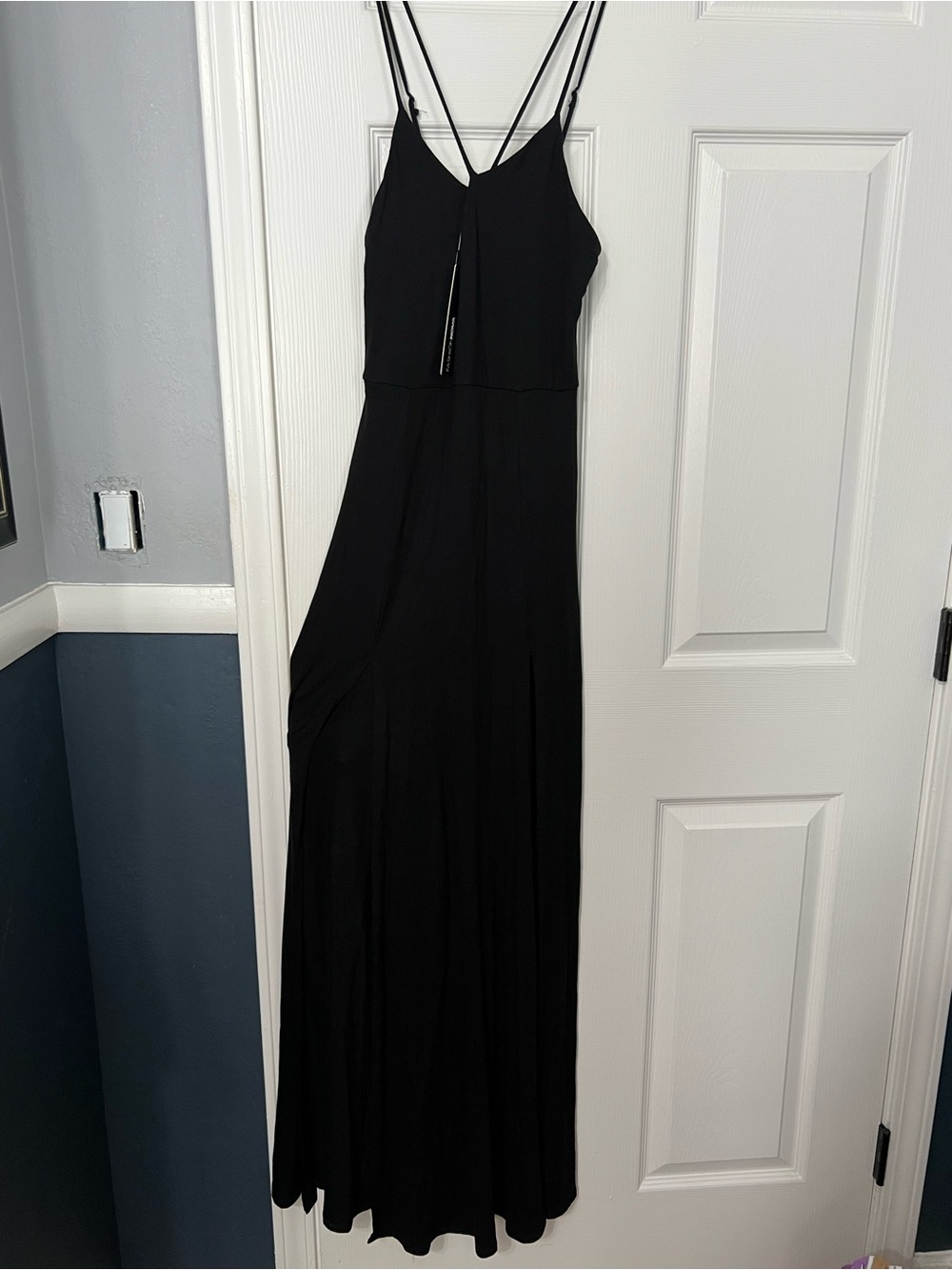 Fashion Nova Black Strappy V-Neck Maxi Dress